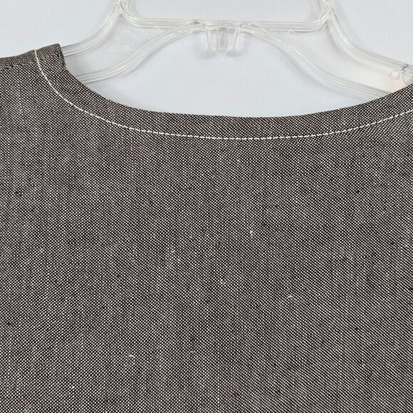 Womens Business Casual Office Pure Linen Cardigan Jacket Max Mara Gray Brown 12 - Picture 12 of 16